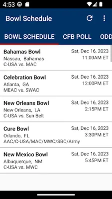 Bowl Schedule android App screenshot 4