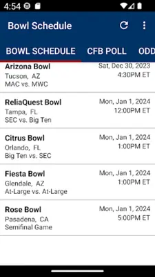 Bowl Schedule android App screenshot 5